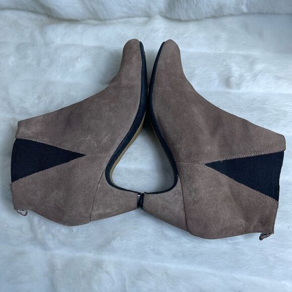 Sam Edelman light brown leather suede ankle boots black  with elastic si… - Picture 4 of 12